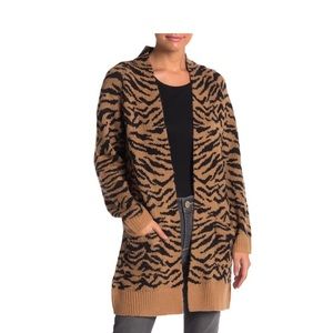 Cheetah print long cardigan